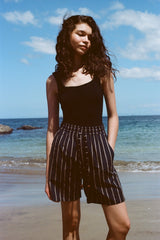 Easy-Going Shorts (Navy Jacquard Stripe)