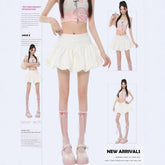 Ballet-style White Bud Skirt For Women Sweet And Chic High-waisted A-line Skirt For Summer French-style Fluffy Bubble Skirt