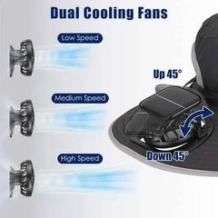 Solar & USB Fan Hat – UPF50, Wide Brim, Face Cover & Neck Flap, 4 Colors