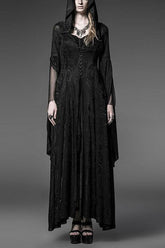 Black High Priestess Hooded Knitted Long Sleeves Gothic Lolita Dress