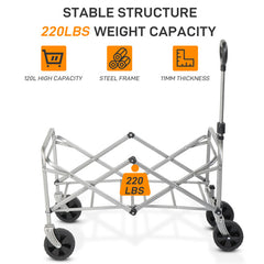 Foldable Garden Cart with Oxford Cloth & Steel Frame – Heavy-Duty Collapsible Wagon