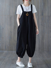 Cropped Hemp Overall Dungarees - Elastic Cuff Design