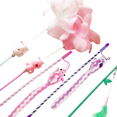 Cat Toy Teaser Plush Feather Bell Teaser Relieving Boredom Self-Hi Pet