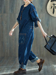 Stylish Retro Women's Denim Dungarees | Eva Trends