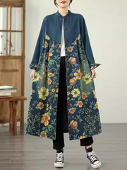Women's Summer Patchwork Printed Casual Loose Denim Coat