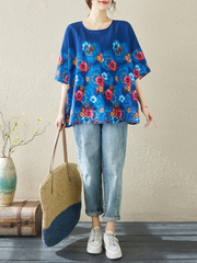 Women’s Stylish Printed Round Neck Fashionable Tops