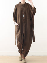 Cotton Belted Utility Jumpsuit - Relaxed Everyday Fit