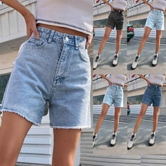 High Waist Loose Women's Denim Shorts – 12 Colors, XS to XL