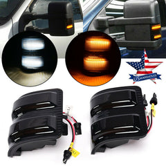 Car Front Mirror Lights 3 Grids Are Always On And Running Water