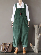 Corduroy Bib Overalls - Adjustable Strap Dungarees