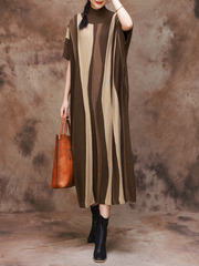 Women's Evening Glamour Half High Collar Pattern Midi Dress