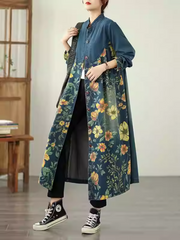 Women's Summer Patchwork Printed Casual Loose Denim Coat