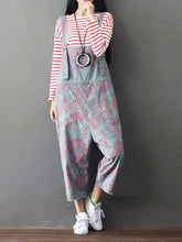 Floral Printed Denim Overalls - Casual Comfort | Eva Trends