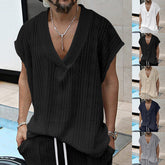 Men's V-Neck Jacquard Sleeveless Tank Top