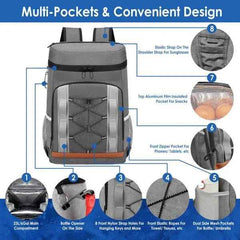36-Can Insulated Cooler Backpack — 25L, Leak-Proof