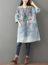 Women's Summer Casual & Soft Floral Large Pockets Midi Dress