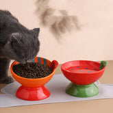 Cat Bowl Ceramic Protection Cervical Vertebra Against Overturning