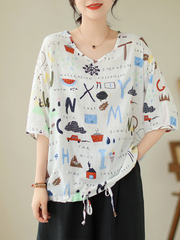 Artistic Soul Women's Letter Printing Tops