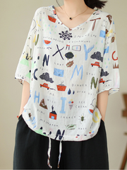 Artistic Soul Women's Letter Printing Tops
