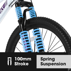 24" Girls & Women's Mountain Bike | Shimano 21-Speed, Dual Disc Brakes & 100mm Suspension