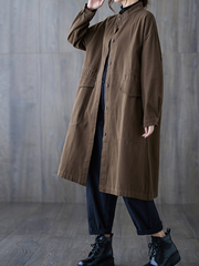 Women's Trendy Lightweight Buttons & Pockets Coat