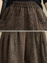 Women's Modern and Functional Brown Wide Leg Pocket Style Bottom