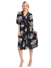 Thinking Out Aloud Printed Floral Gown Robe Kimono