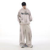 American Vintage Distressed Graffiti Hoodie