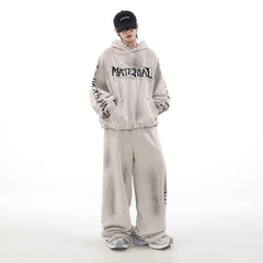 American Vintage Distressed Graffiti Hoodie