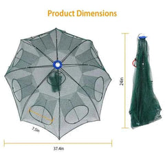 Foldable Fishing Bait Trap with 8 Entrances – Crab, Shrimp, Minnow & Crawfish