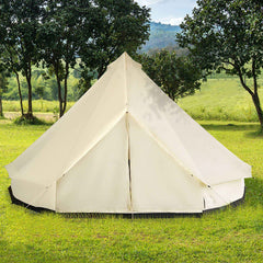 10-Person Mongolian Yurt Camping Tent – Waterproof 210D Polyester with 4 Mesh Vents | Beige