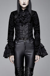 Black Gothic Lotus Leaf Corsage False Two Piece Womens Swallow Tailed Coats
