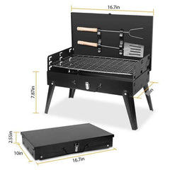 Portable Suitcase Charcoal BBQ Grill – Foldable Outdoor Grill