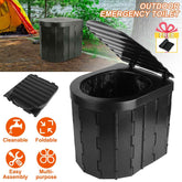 Foldable Portable Camping Toilet with Lid, Carry Bag & Garbage Bags