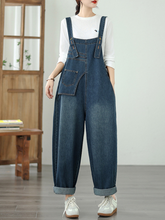 Relaxed Women's Wide-Leg Cotton Denim Overalls | Eva Trends