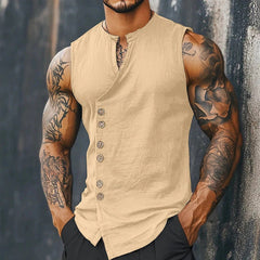 Women's Relaxed Fit Linen Sleeveless Vest