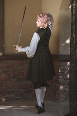 Black Immortal Thorn Endless Daytime Ouji Lolita Long Vest