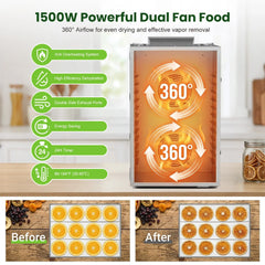 Commercial Food Dehydrator 20 Trays Large Food Dryer Machine for Jerky, Meat, Fruit, Herbs, Industrial Dehydrator Biltong Maker