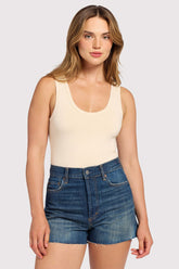 Seamless Scoop Tank Bodysuit | Bone
