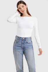 Open Back Bodysuit | White