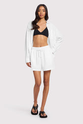 Linen Beach Short | White