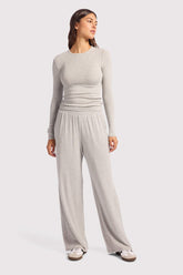 Slinky Rib Lounge Pant | Heather Grey