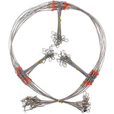 Stainless Steel Fishing Wire Leader Rigs – 24pcs with Swivel Snaps, Beads & Arms