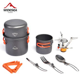 Aluminum Alloy Camping Cookware Set – 1L, Foldable, Tableware Included, Serves 3