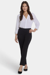 Pull-On Slim Ankle Trouser Pants - Black