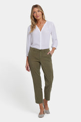 Easy-Fit Ankle Trouser Pants - Bay Leaf