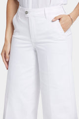 Mona Wide Leg Trouser Ankle Jeans - Optic White