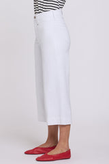 Brigitte Wide Leg Capri Jeans - Optic White