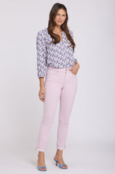 Sheri Slim Straight Ankle Jeans - Light Lilac
