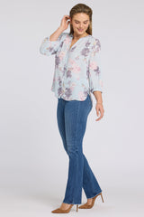 Pintuck Blouse - Graceful Blossom